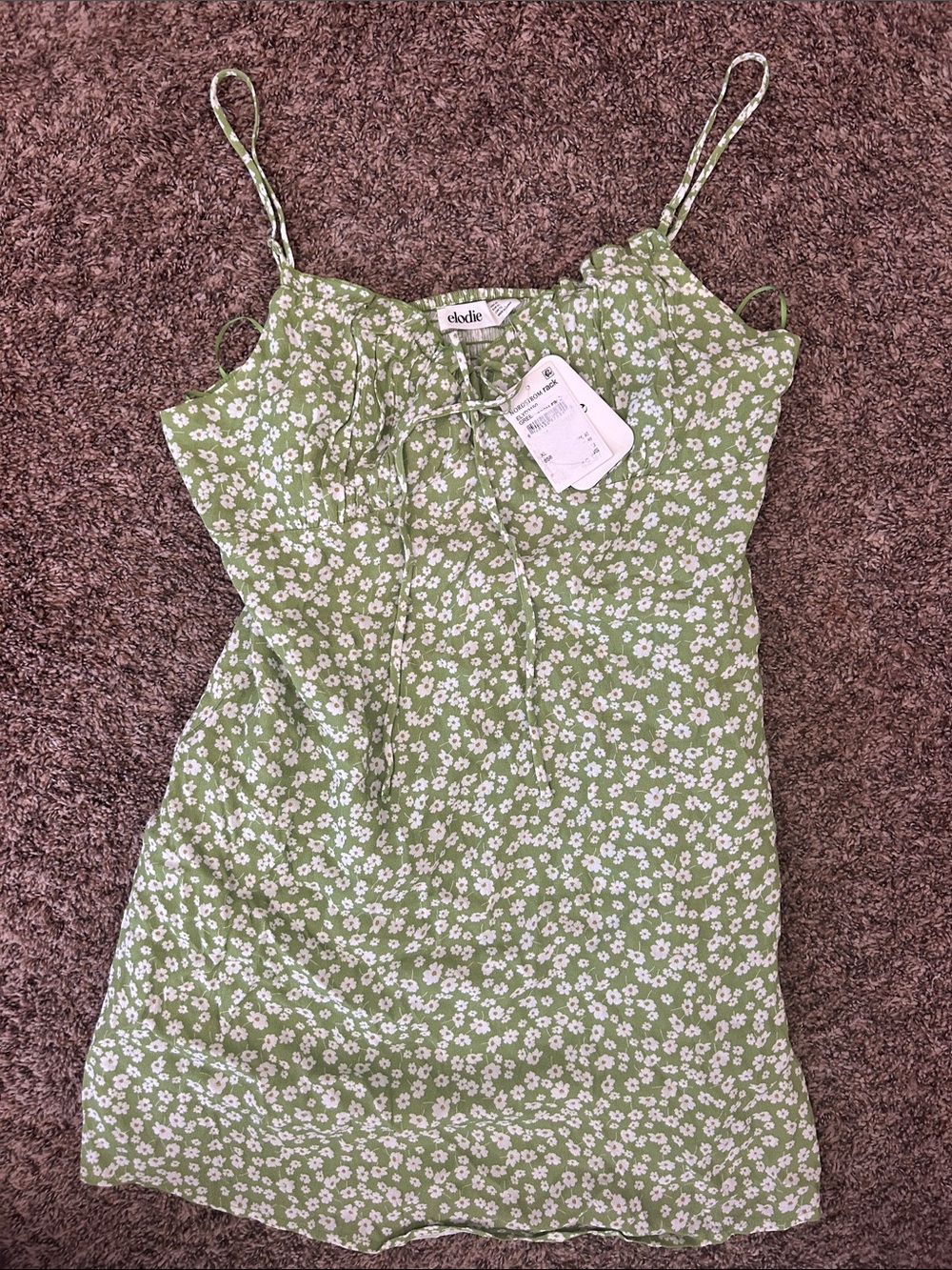Elodie Light Green Floral Tie-Front Camisole